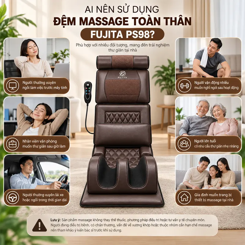 Ai nên sử dụng đệm massage toàn thân FUJITA PS98?